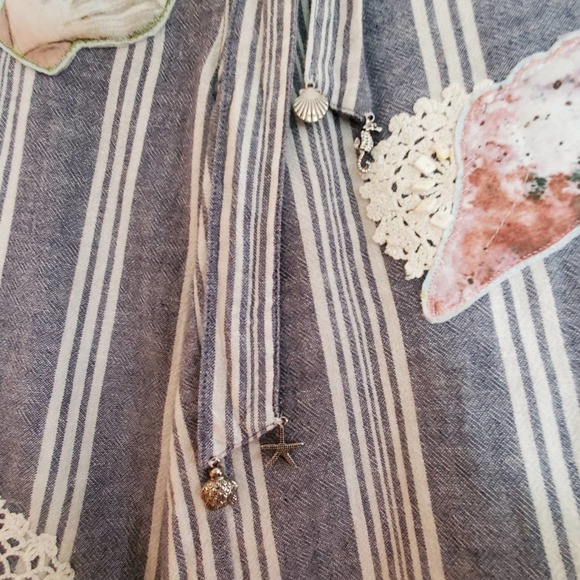 UPCYCLED Upscaled Boho Beach Themed Cotton Linen Capris Size‎ Small Bloomers - Picture 2 of 14